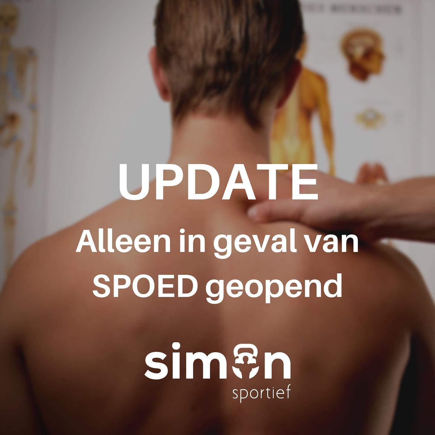 Simon Sportief in geval van SPOED geopend.